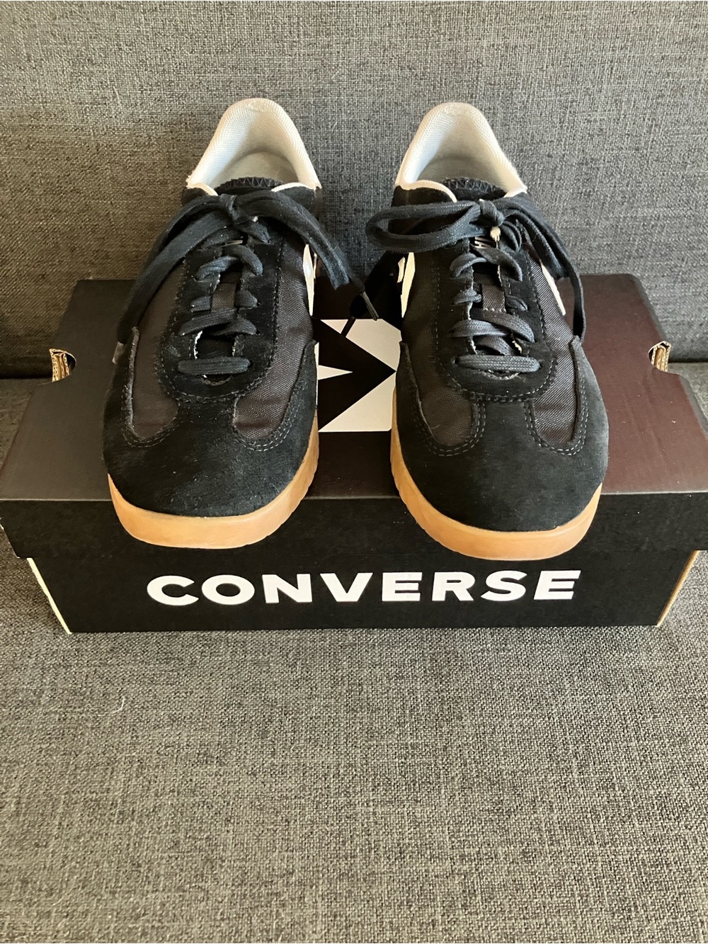 Converse Black Suede Sneakers with Gum Sole